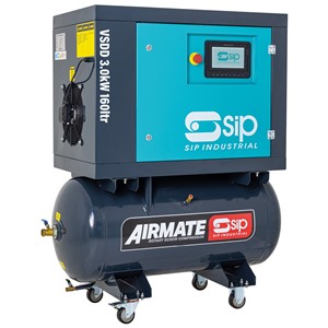 SIP VSDD 3kW 8bar 160ltr Screw Compressor