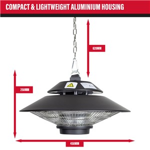 SIP Hanging Halogen Infrared Heater w/ Control