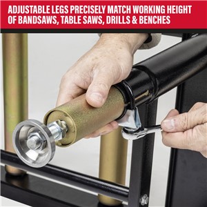 SIP Adjustable Roller Stand Table 1500x400mm 400kg